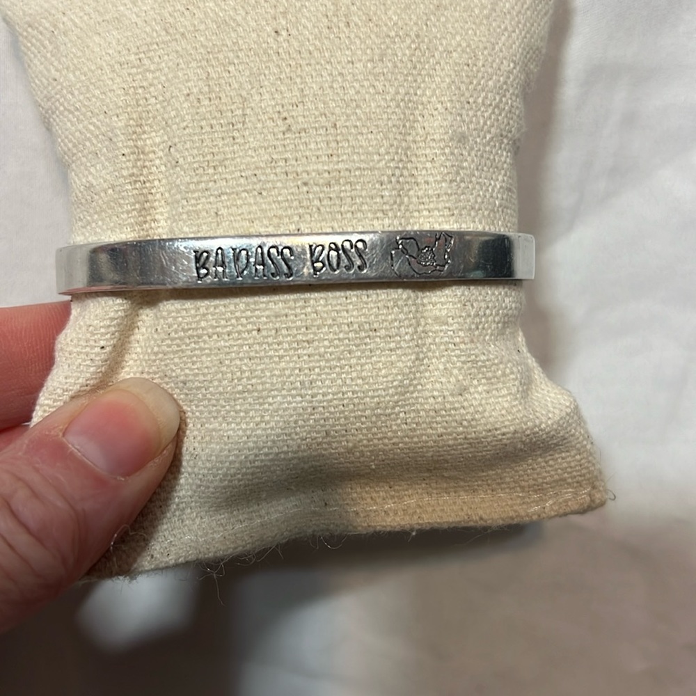 Metal Adjustable Bracelet- Stamped “BADASS BOSS”